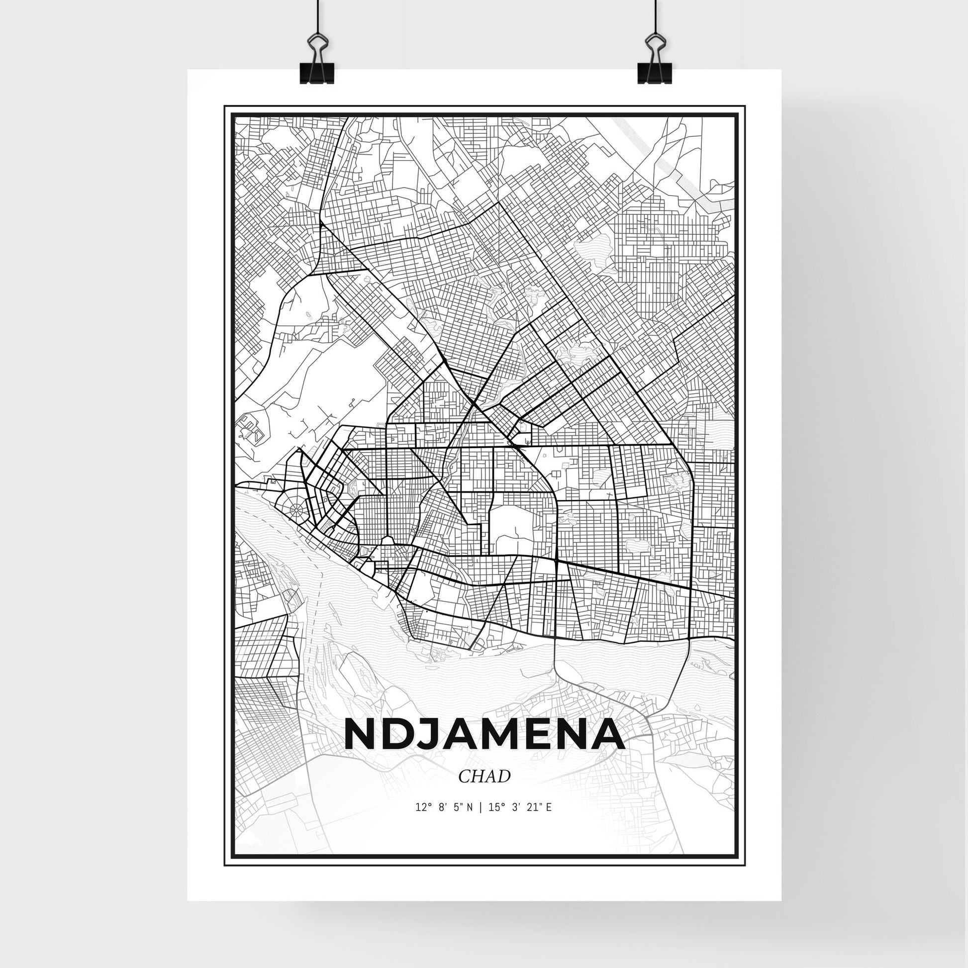 NDjamena Chad - Premium City Map Poster