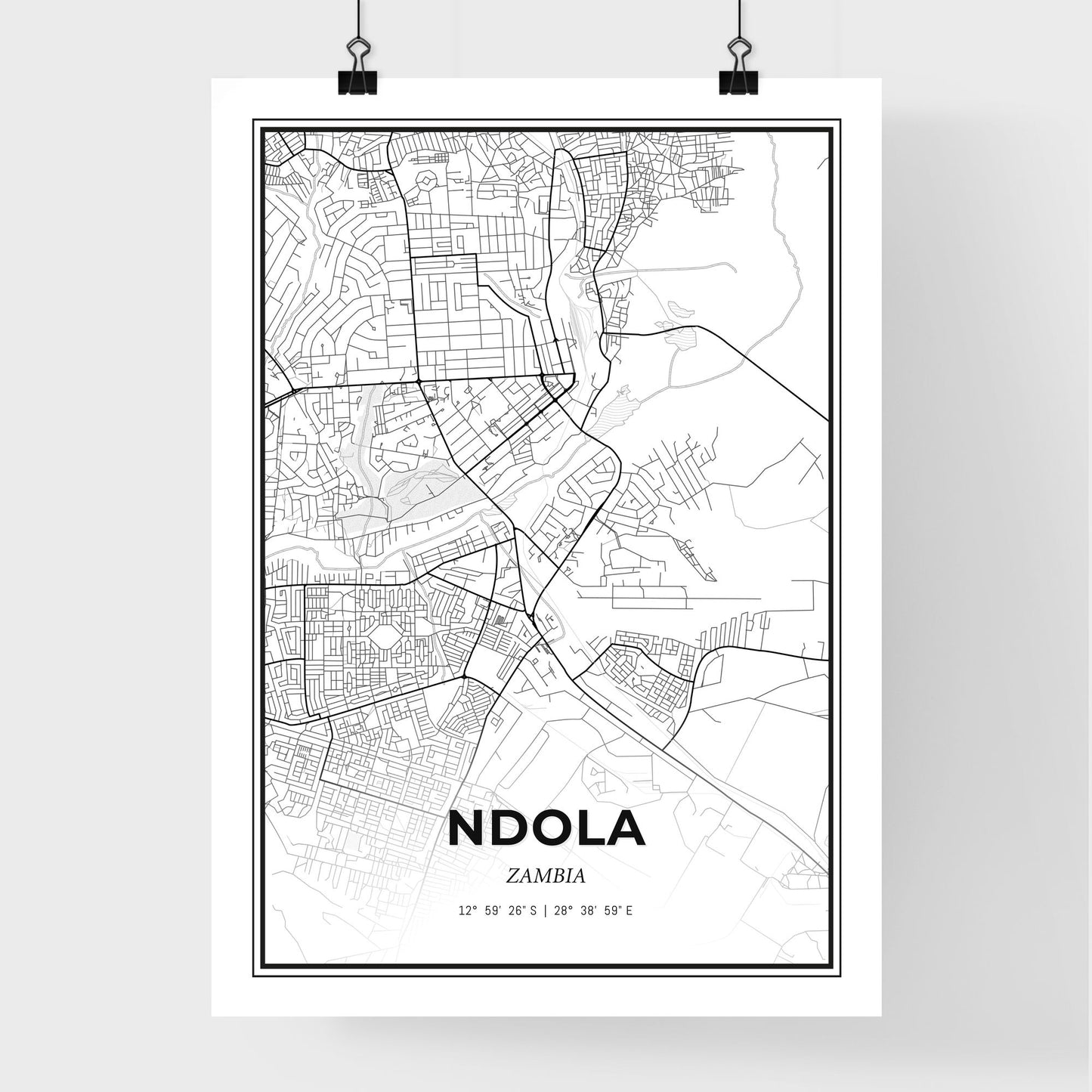 Ndola Zambia - Premium City Map Poster