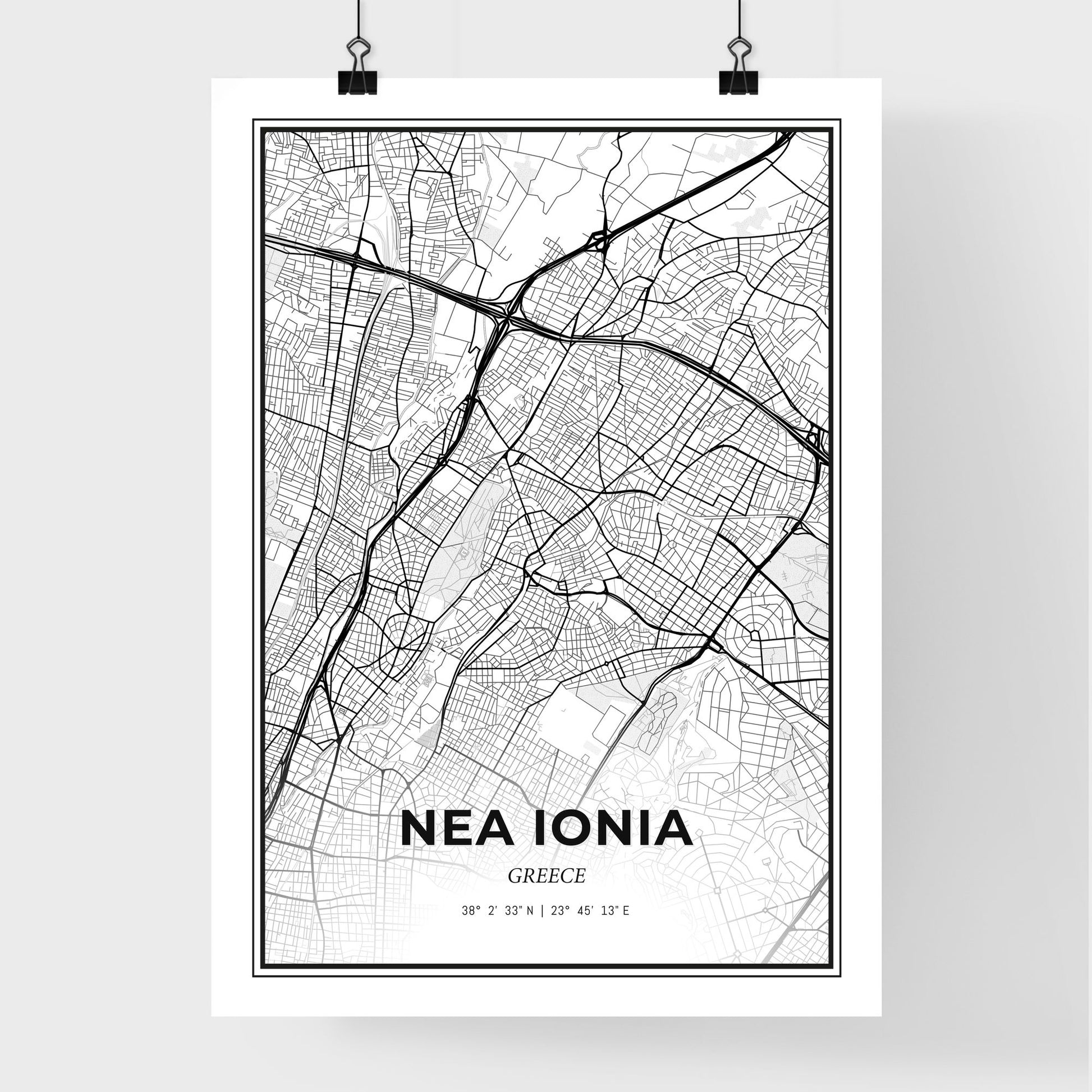 Nea Ionia Greece - Premium City Map Poster