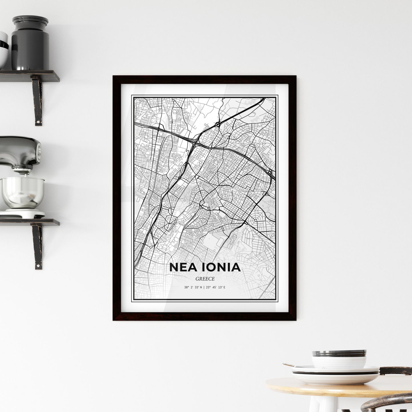 Nea Ionia Greece - Minimal City Map