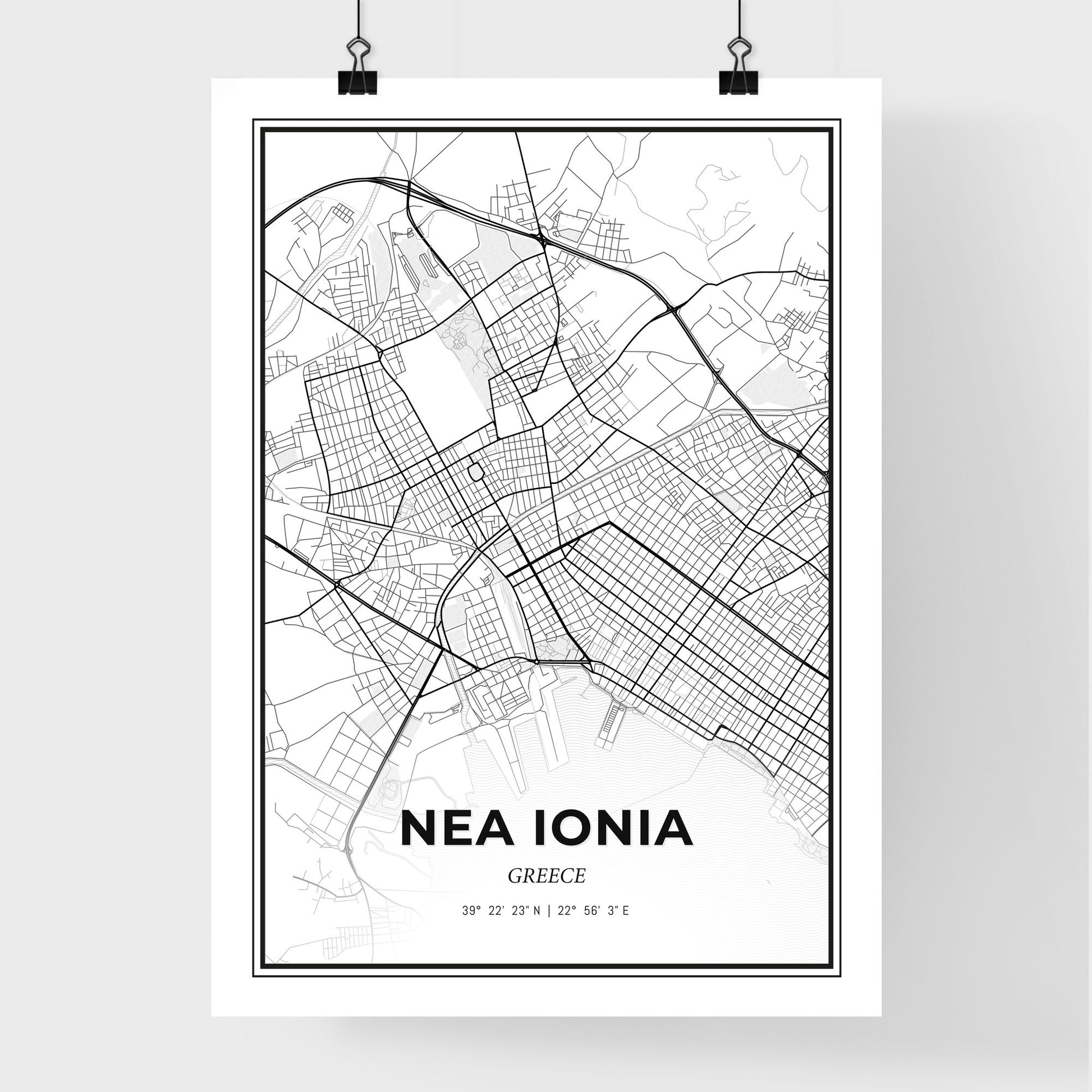 Nea Ionia Greece - Premium City Map Poster