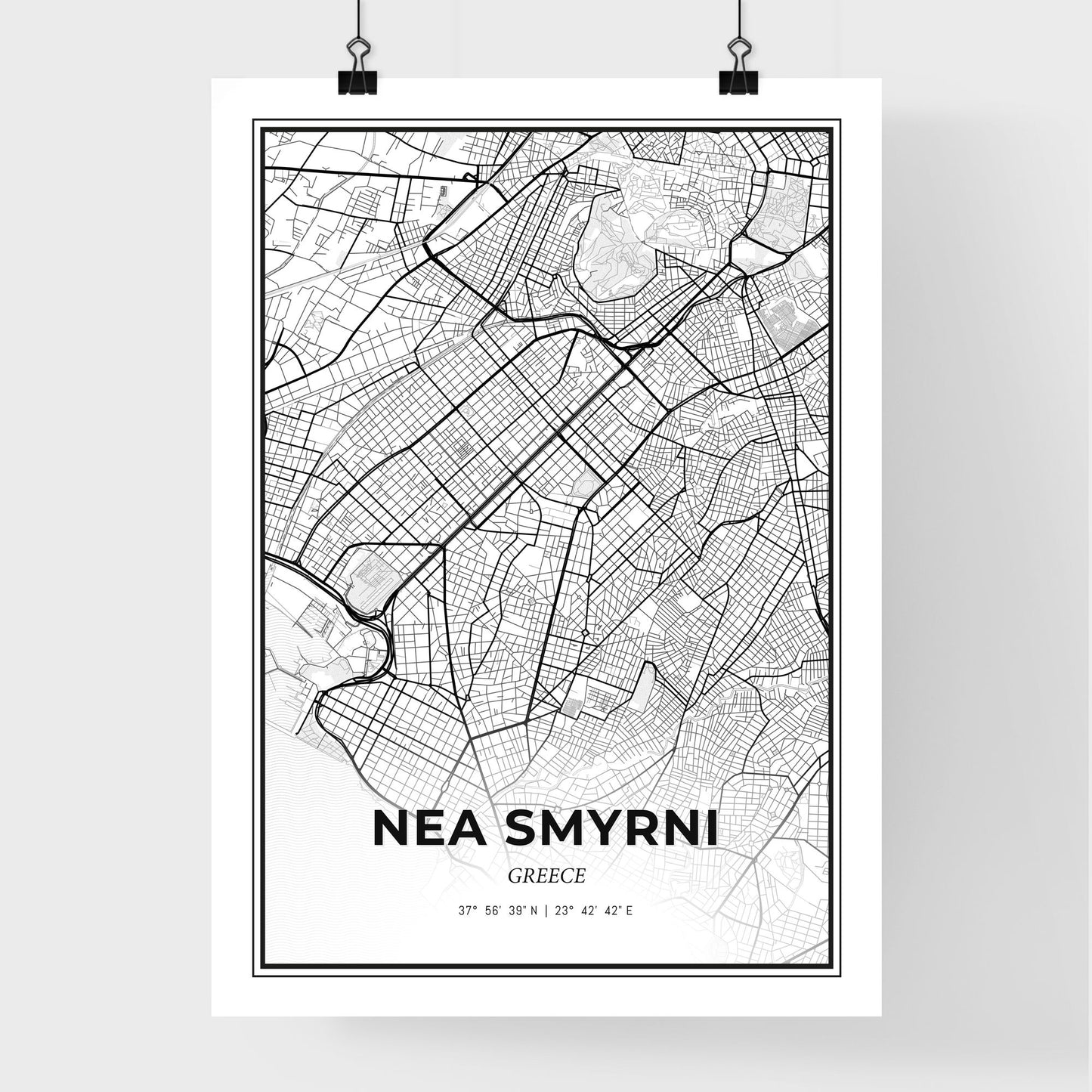 Nea Smyrni Greece - Premium City Map Poster