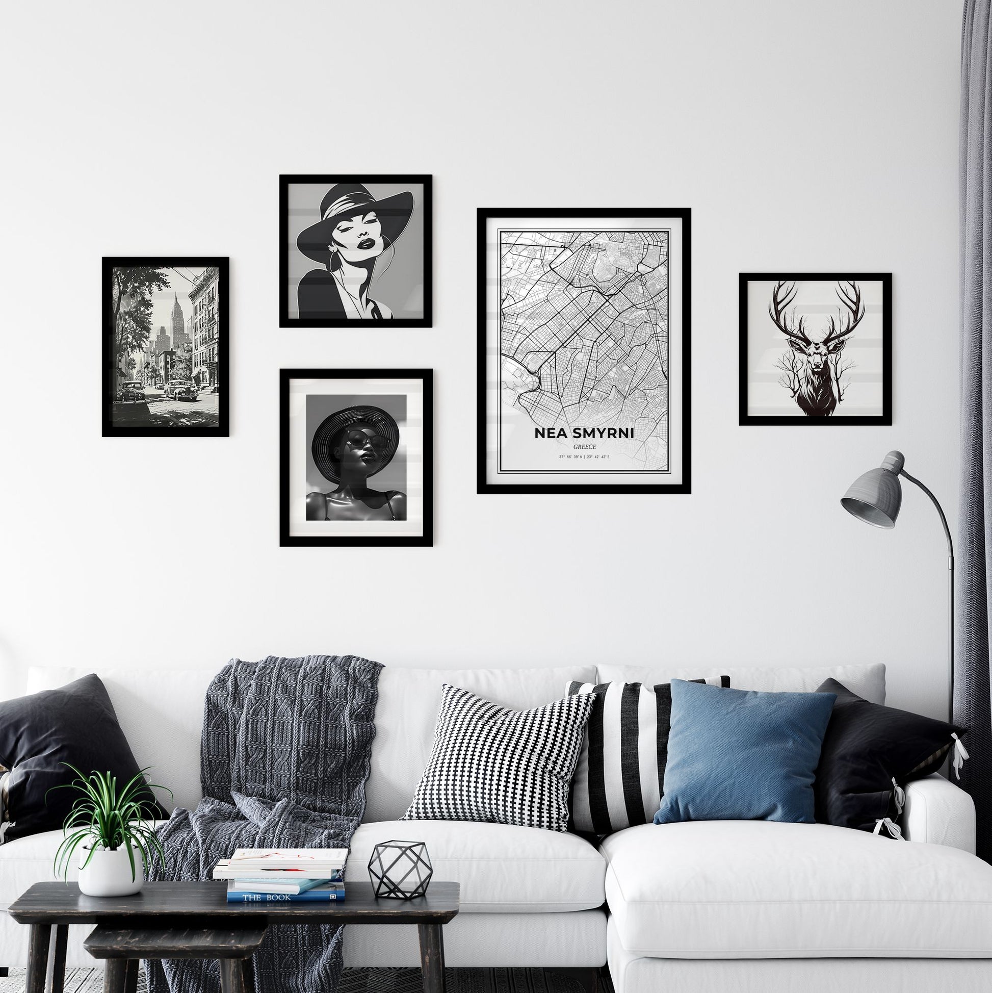 Nea Smyrni Greece - Minimal City Map Interior