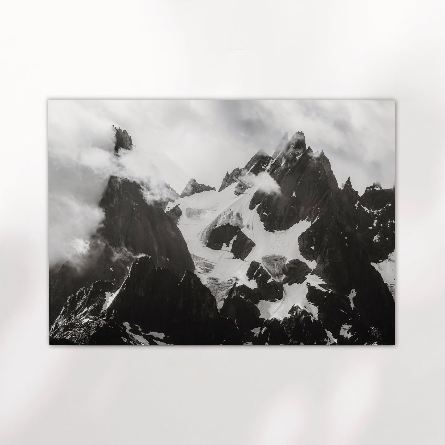 Black and White Needles of Chamonix Photography Print | Mountain Wall Art