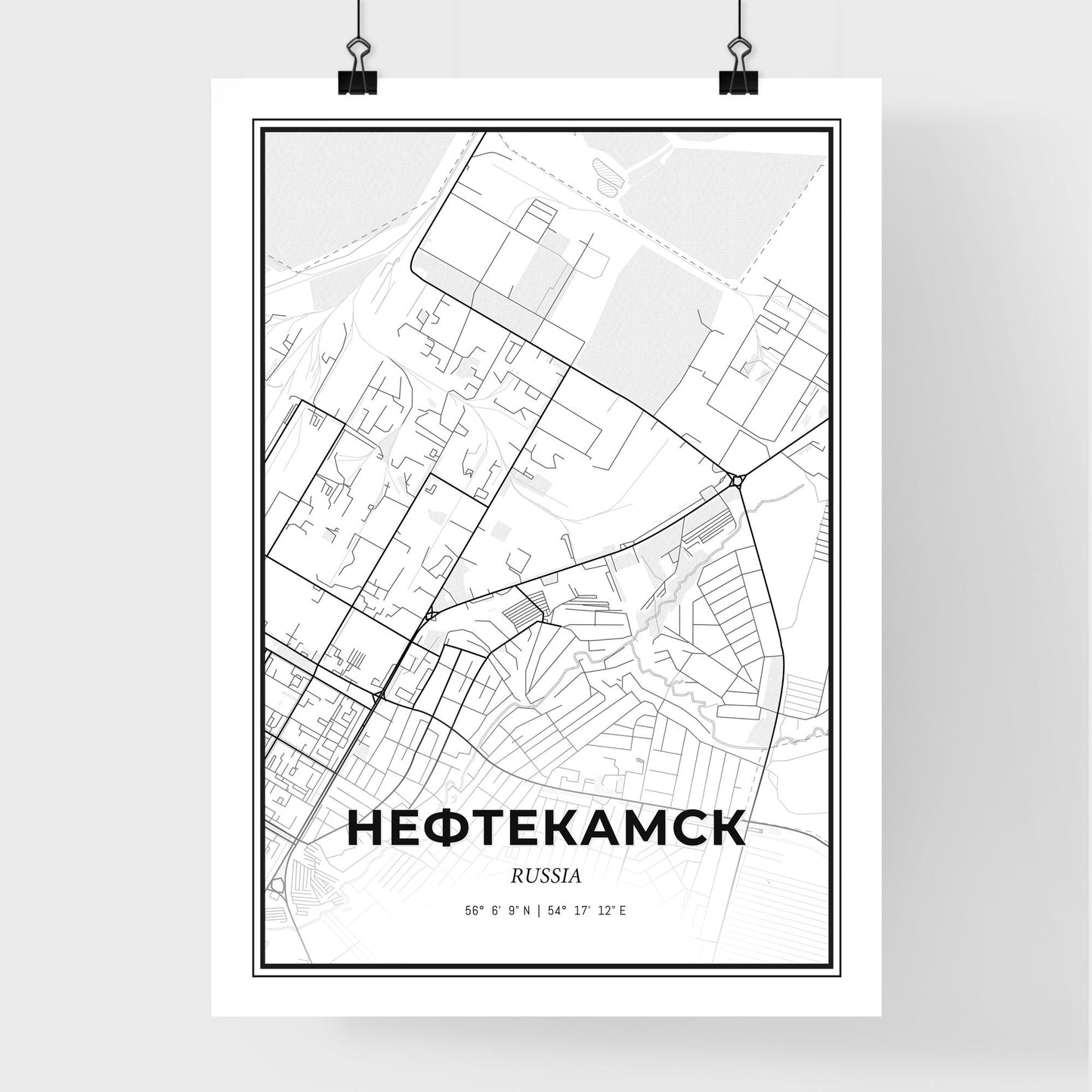 Neftekamsk Russia - Premium City Map Poster