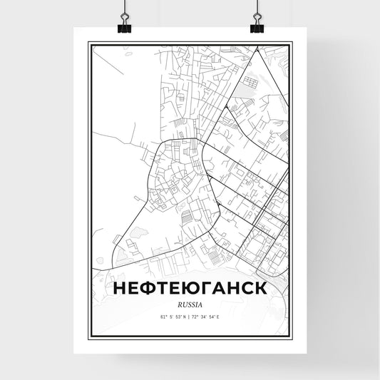 Nefteyugansk Russia - Premium City Map Poster