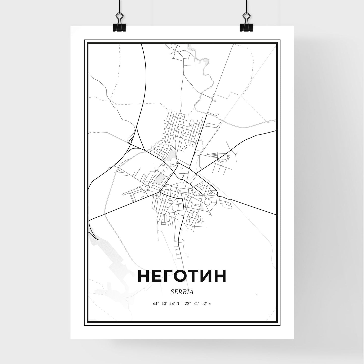 Negotin Serbia - Premium City Map Poster