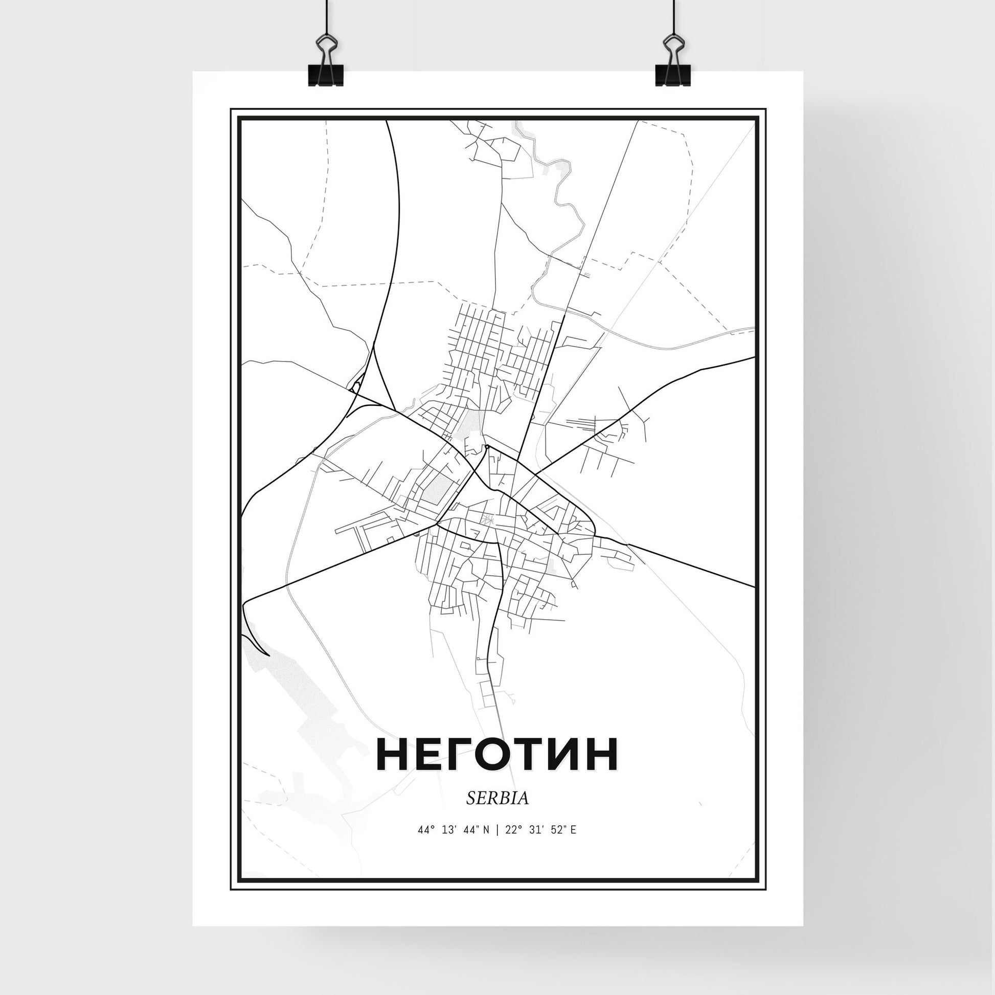 Negotin Serbia - Premium City Map Poster