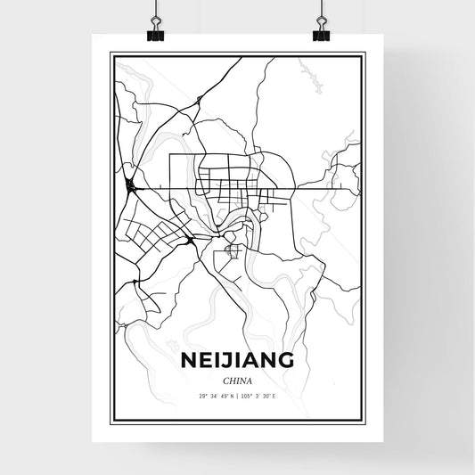Neijiang China - Premium City Map Poster
