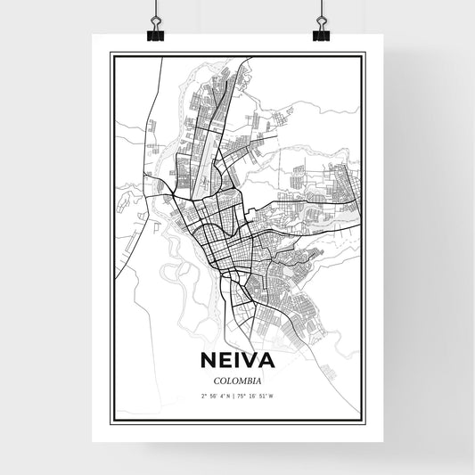 Neiva Colombia - Premium City Map Poster