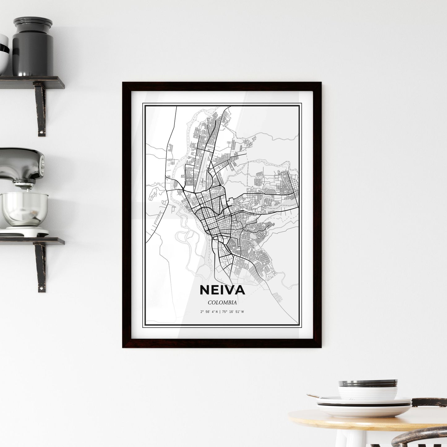 Neiva Colombia - Minimal City Map