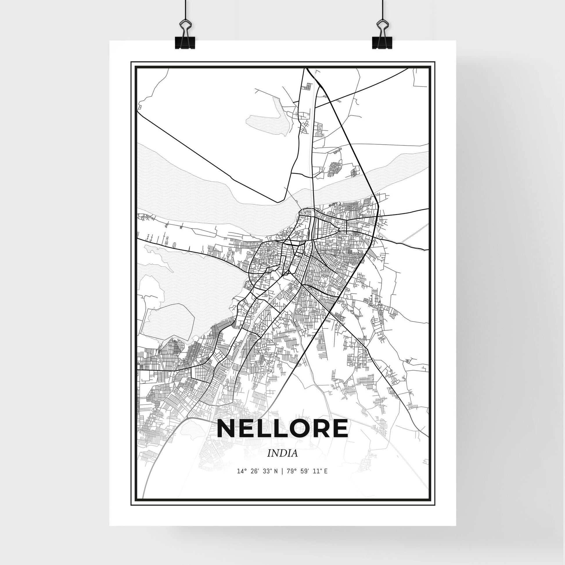 Nellore India - Premium City Map Poster