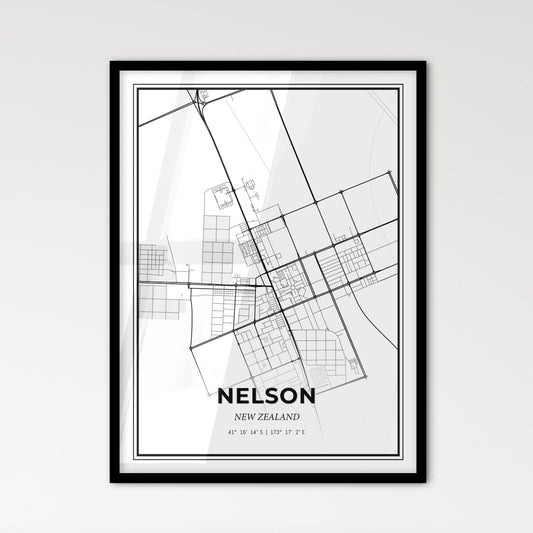 Nelson New Zealand - Scandinavian Style City Map for Modern Home Decor
