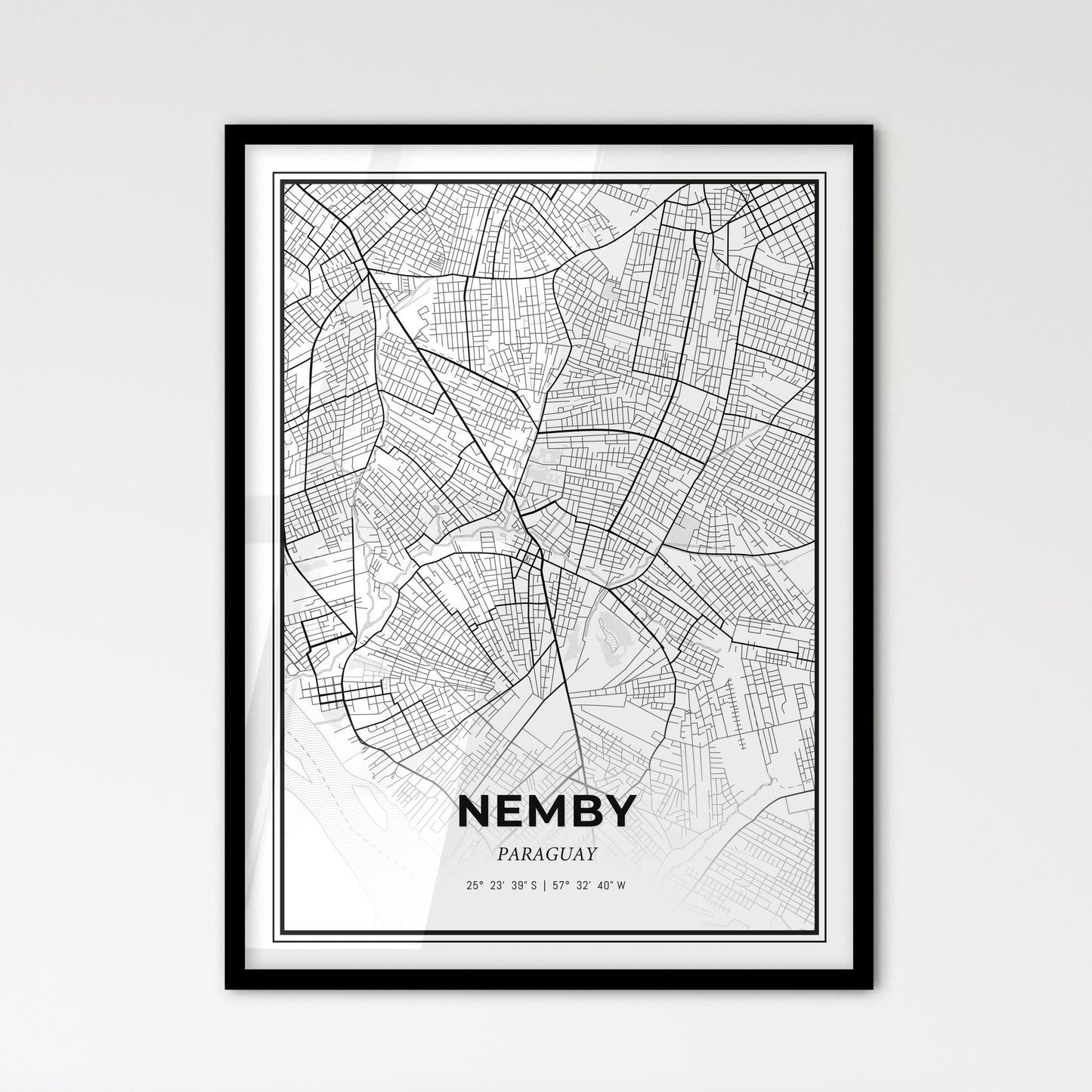 Nemby Paraguay - Scandinavian Style City Map for Modern Home Decor