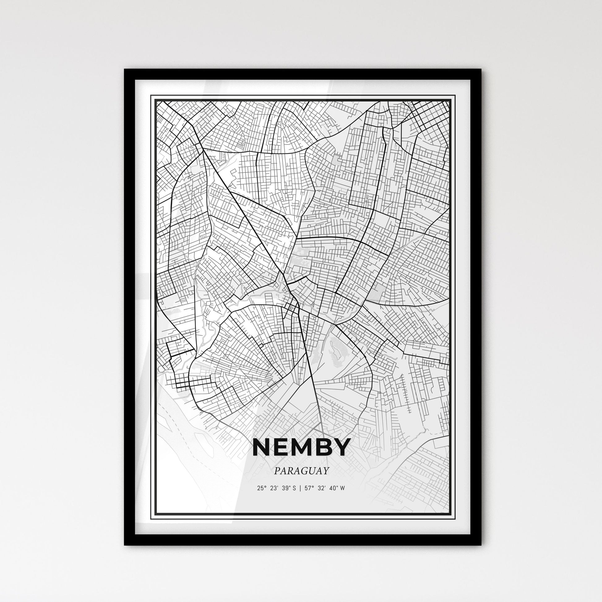Nemby Paraguay - Scandinavian Style City Map for Modern Home Decor