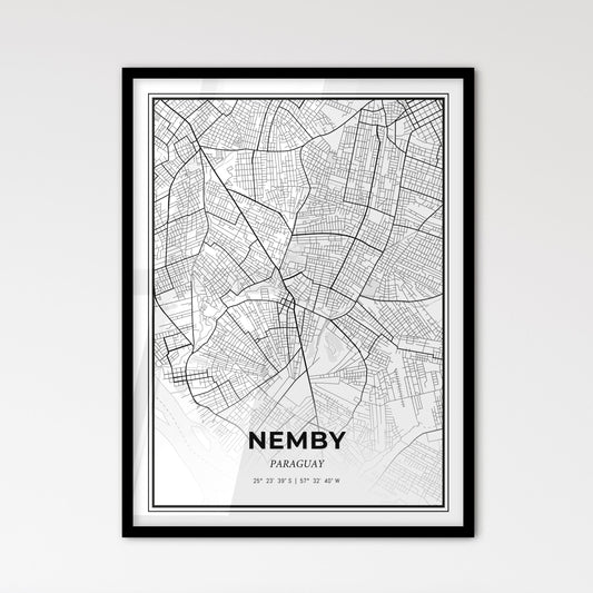 Nemby Paraguay - Scandinavian Style City Map for Modern Home Decor