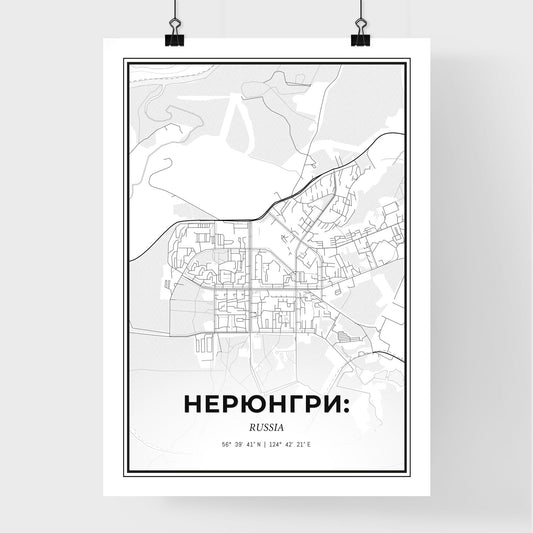 Neryungri Russia - Premium City Map Poster