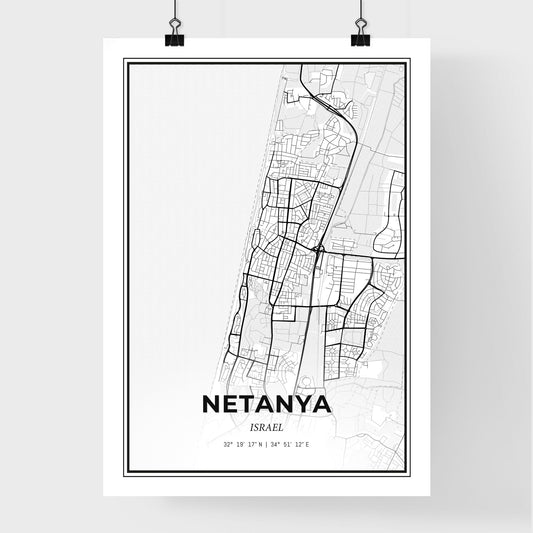 Netanya Israel - Premium City Map Poster