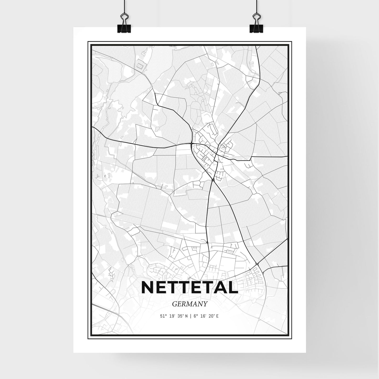 Nettetal Germany - Premium City Map Poster