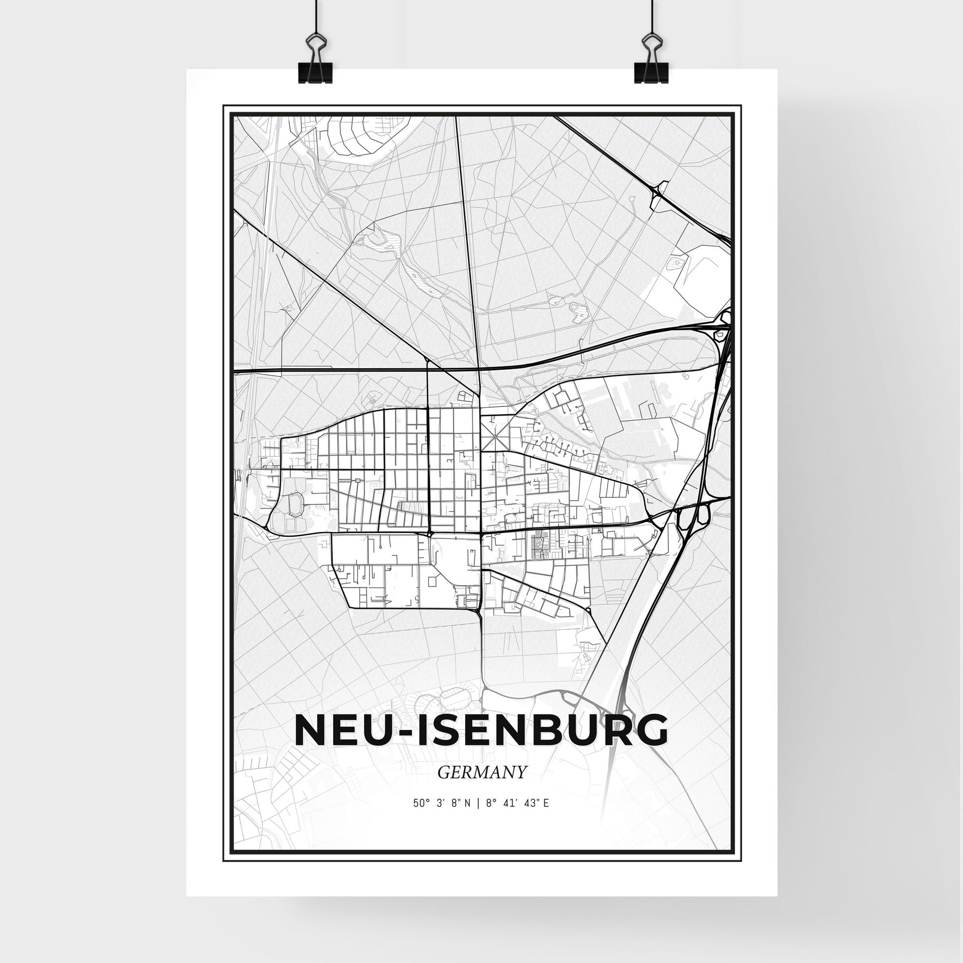 Neu-Isenburg Germany - Premium City Map Poster