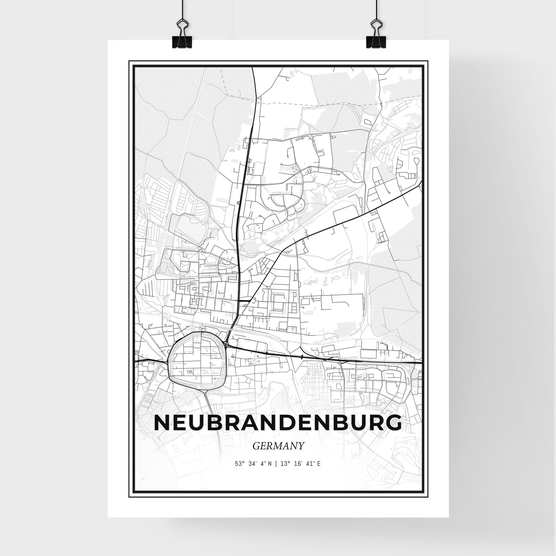 Neubrandenburg Germany - Premium City Map Poster