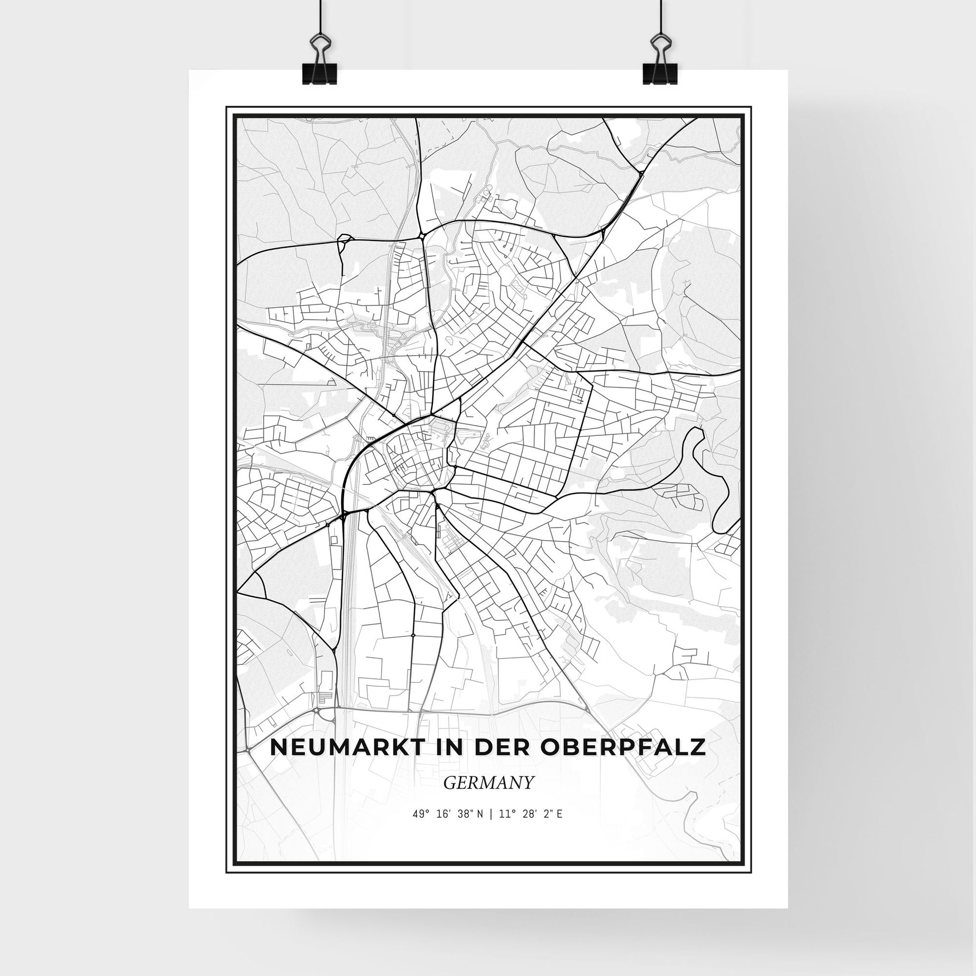 Neumarkt in der Oberpfalz Germany - Premium City Map Poster
