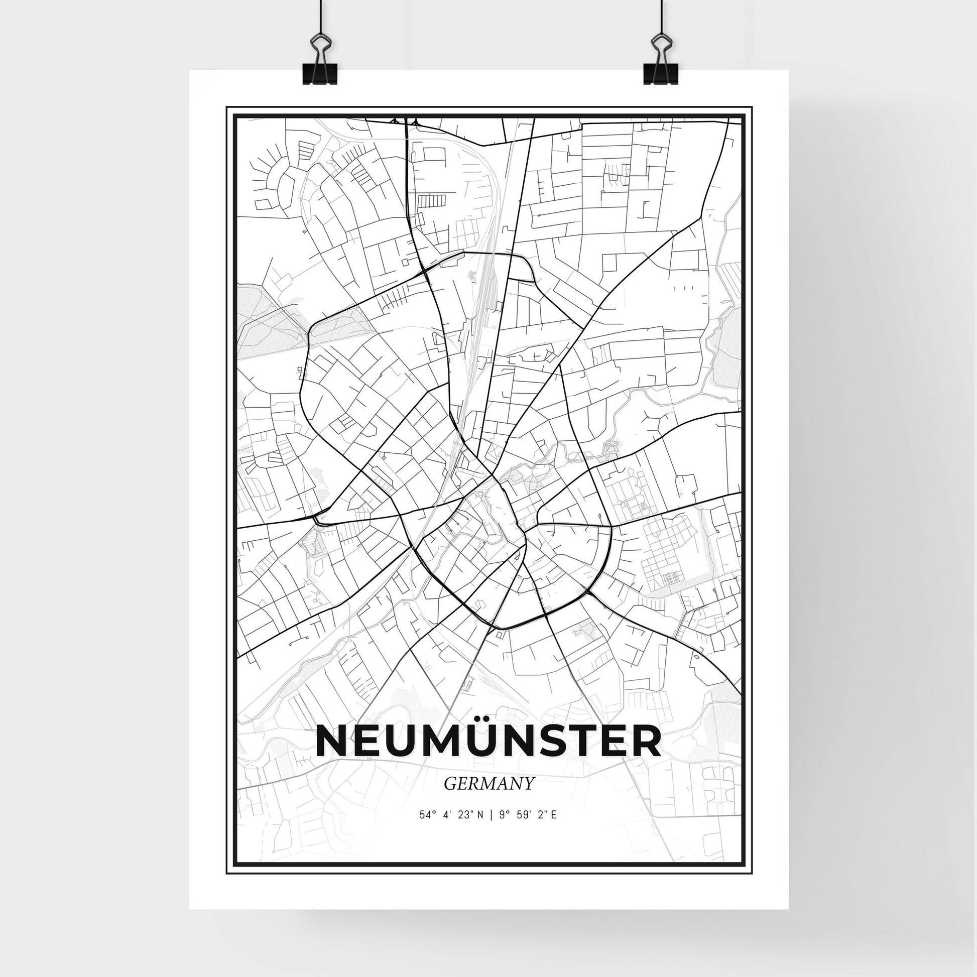 Neumunster Germany - Premium City Map Poster