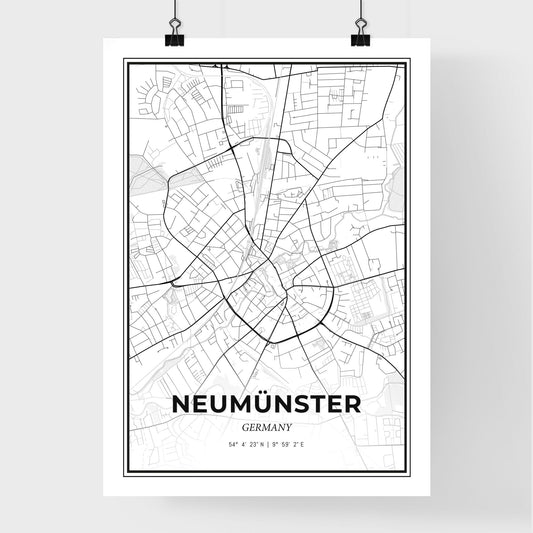Neumunster Germany - Premium City Map Poster