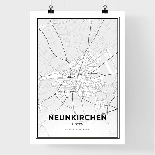 Neunkirchen Austria - Premium City Map Poster