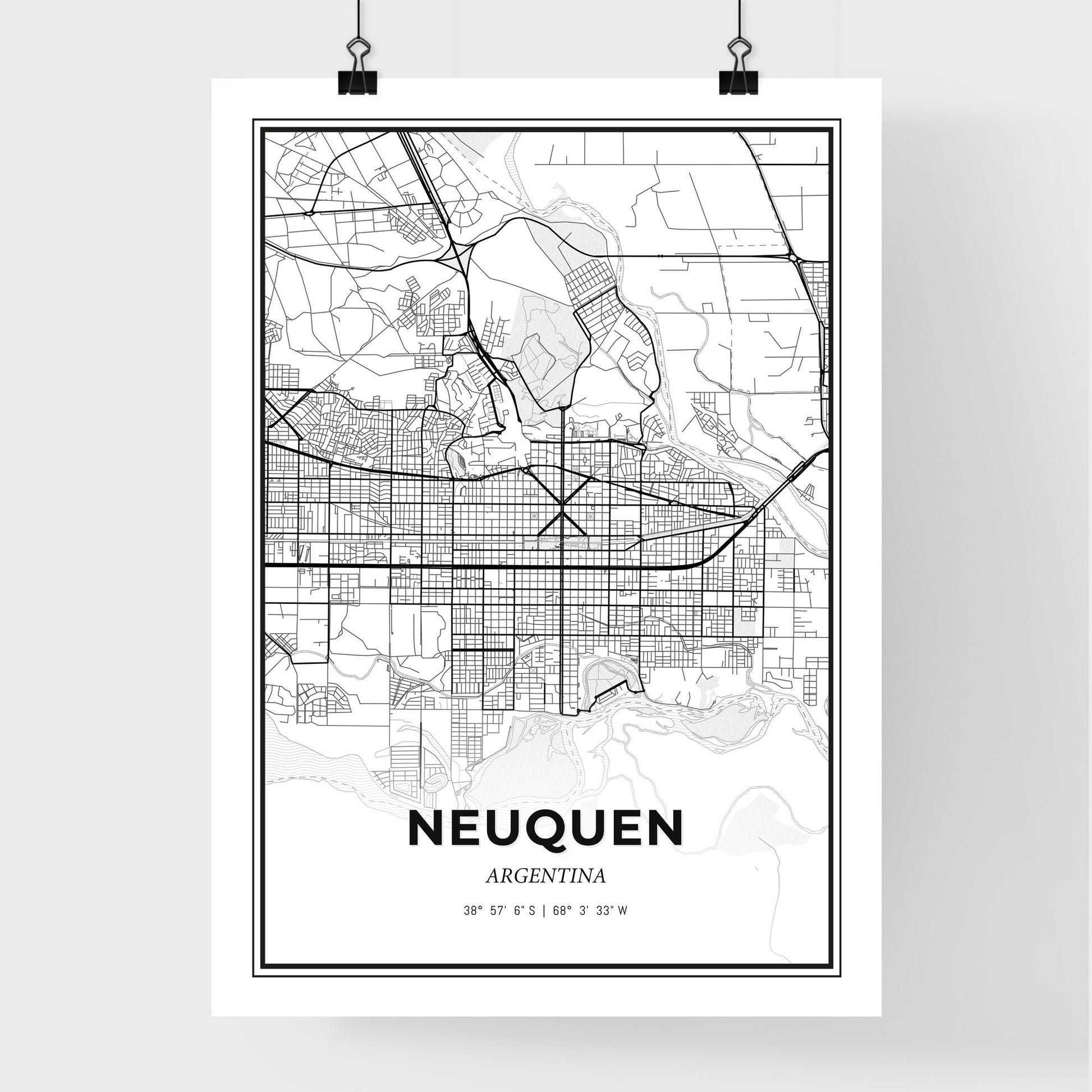 Neuquen Argentina - Premium City Map Poster