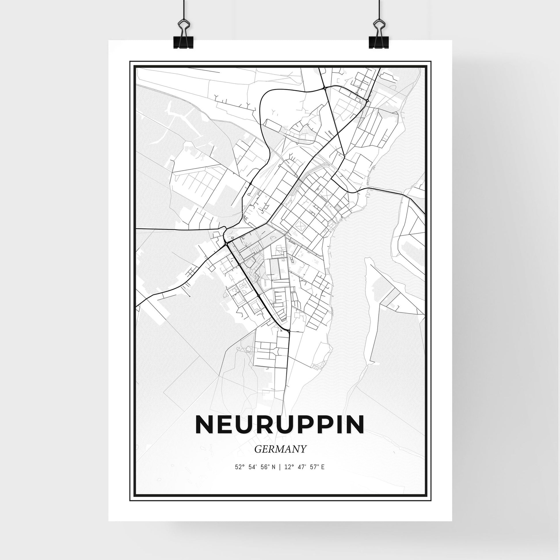 Neuruppin Germany - Premium City Map Poster