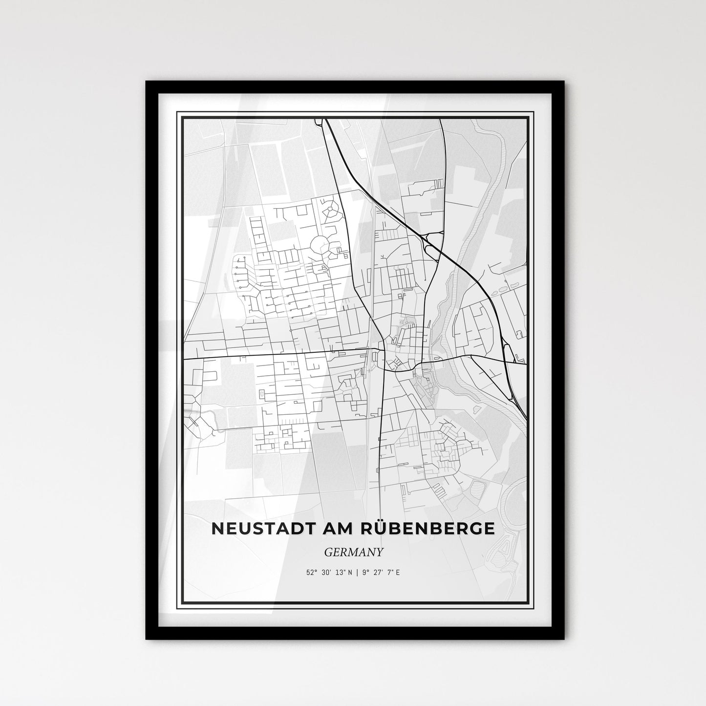 Neustadt am Rubenberge Germany - Scandinavian Style City Map for Modern Home Decor