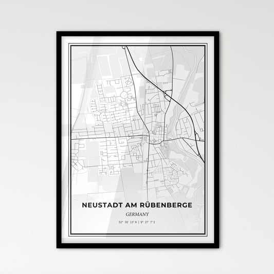 Neustadt am Rubenberge Germany - Scandinavian Style City Map for Modern Home Decor