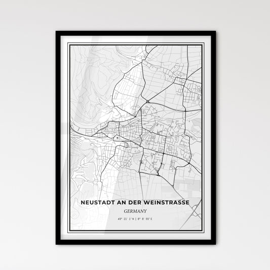 Neustadt an der Weinstraße Germany - Scandinavian Style City Map for Modern Home Decor