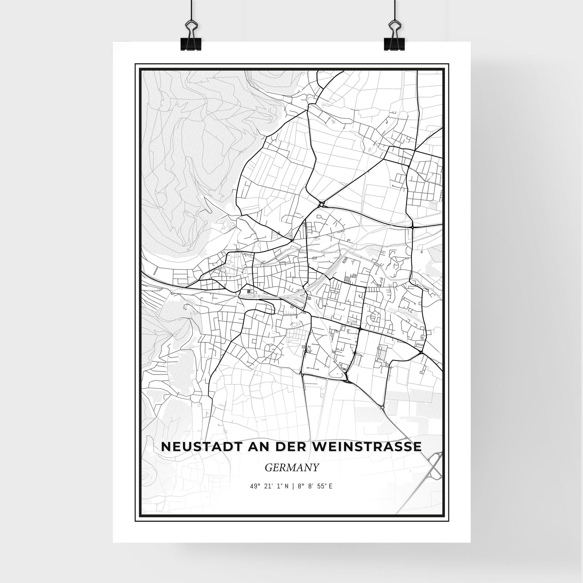 Neustadt an der Weinstraße Germany - Premium City Map Poster