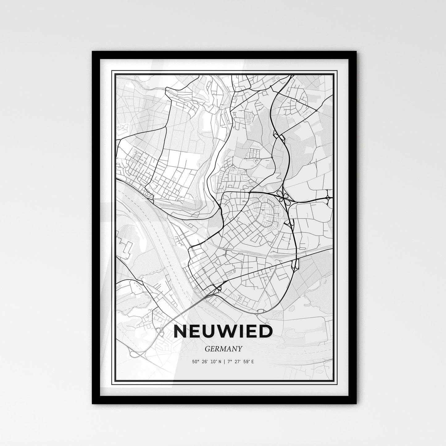 Neuwied Germany - Scandinavian Style City Map for Modern Home Decor