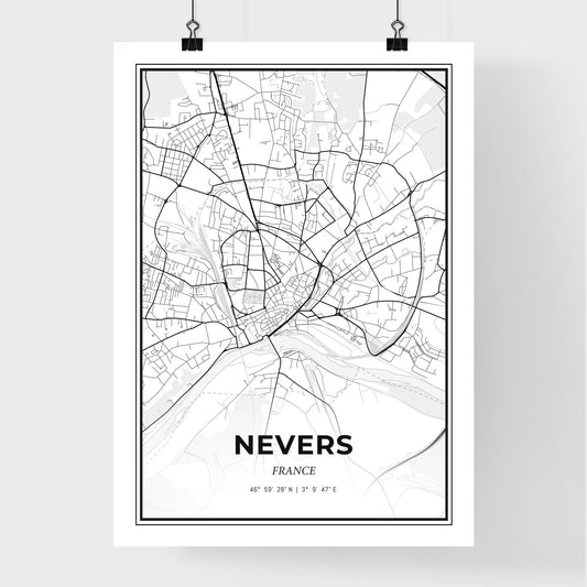 Nevers France - Premium City Map Poster