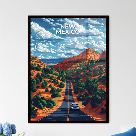 Vibrant Painting Depicting the Scenic Road Through Canyon, New Mexico
