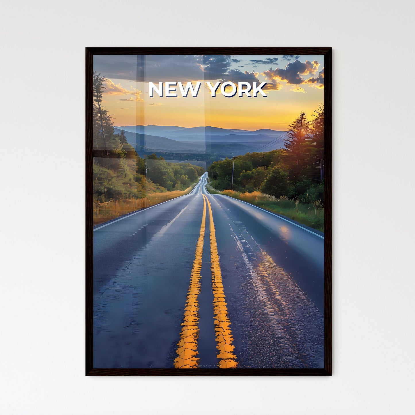 Abstract Art Painting of New York Cityscape  - Framed Art Print