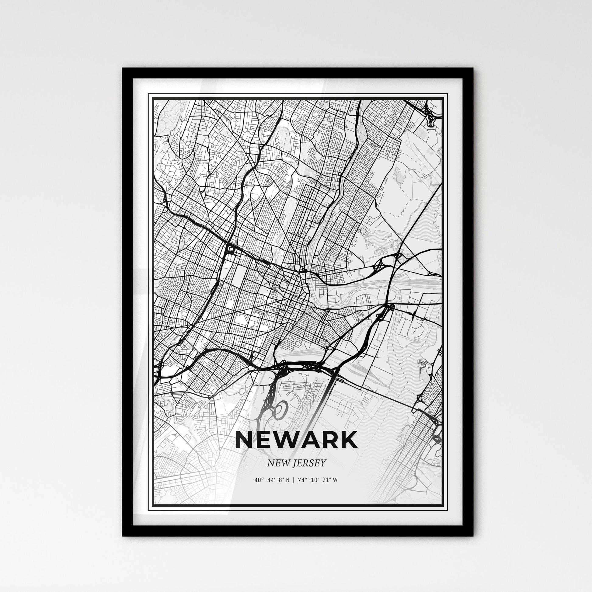 Newark New Jersey - Scandinavian Style City Map for Modern Home Decor
