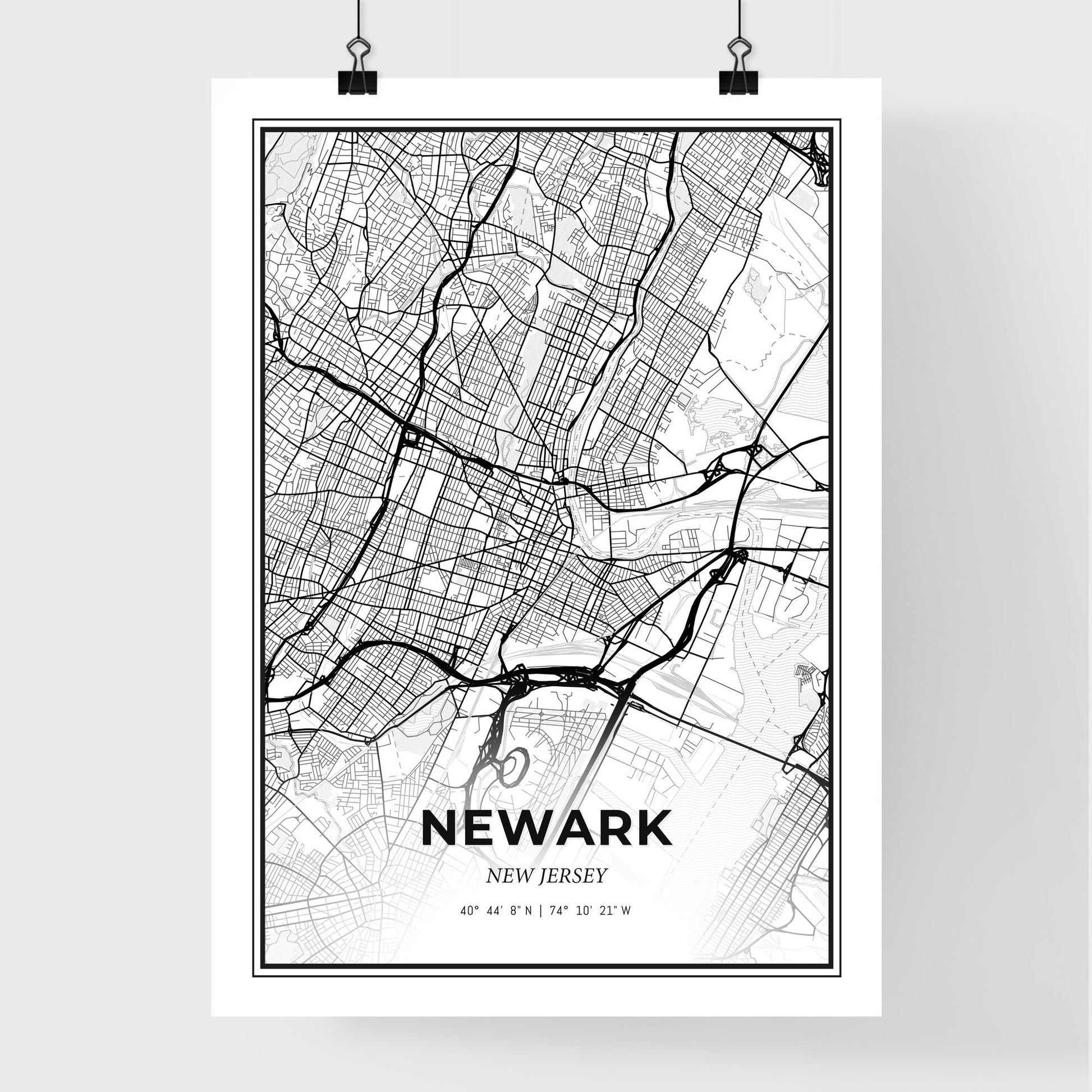 Newark New Jersey - Premium City Map Poster