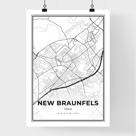 New Braunfels Texas - Premium City Map Poster