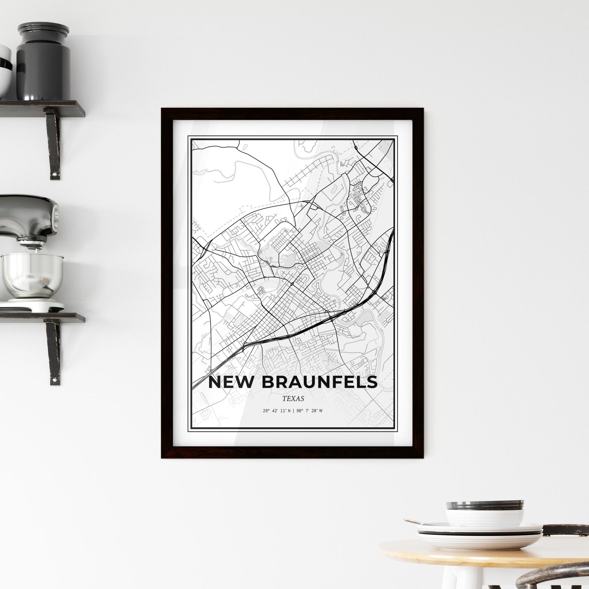 New Braunfels Texas - Minimal City Map