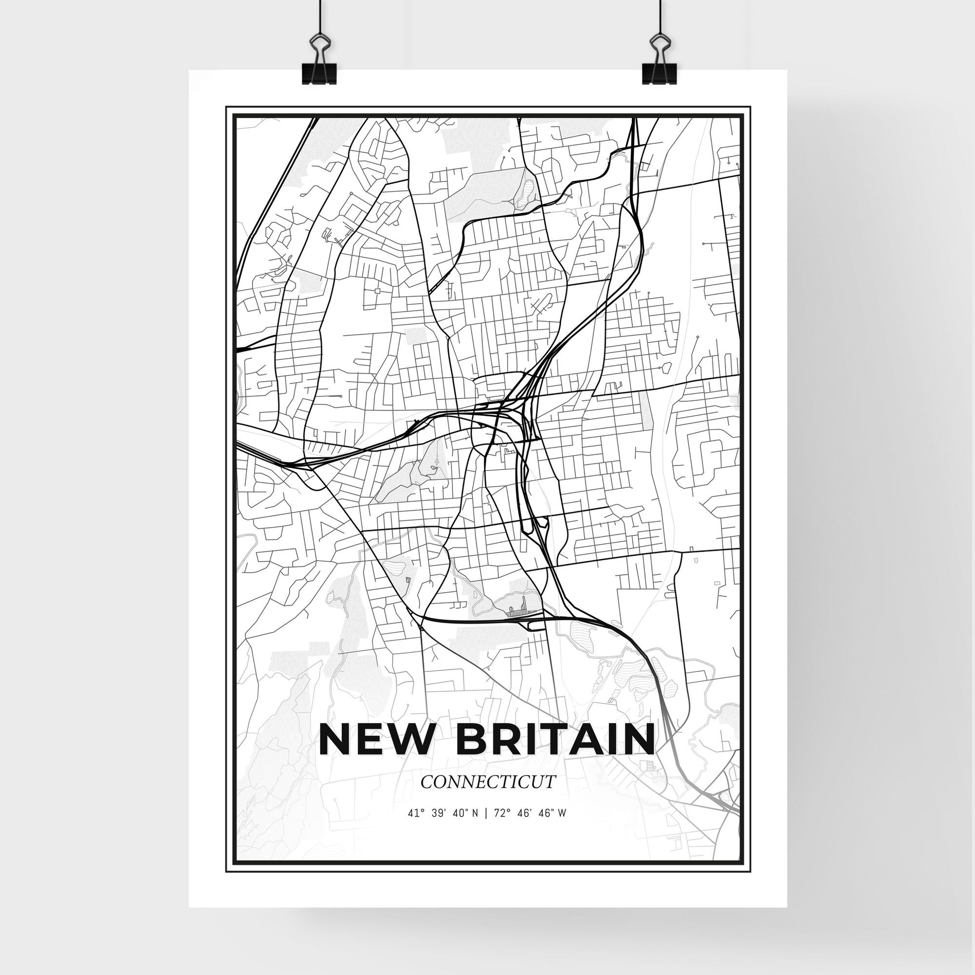 New Britain Connecticut - Premium City Map Poster