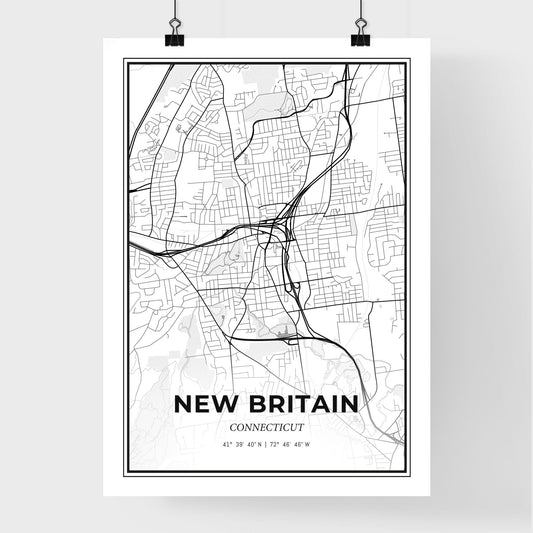 New Britain Connecticut - Premium City Map Poster
