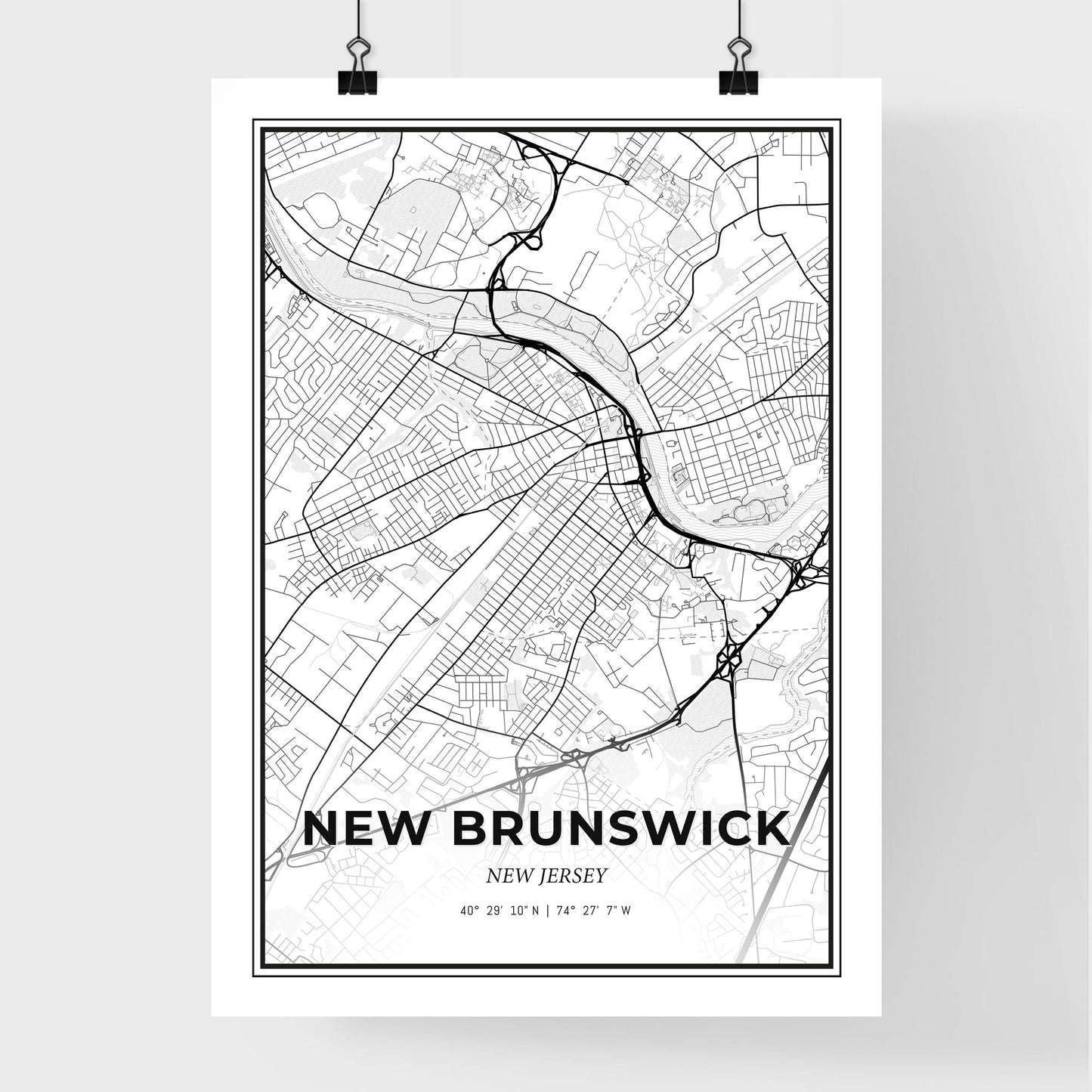 New Brunswick New Jersey - Premium City Map Poster