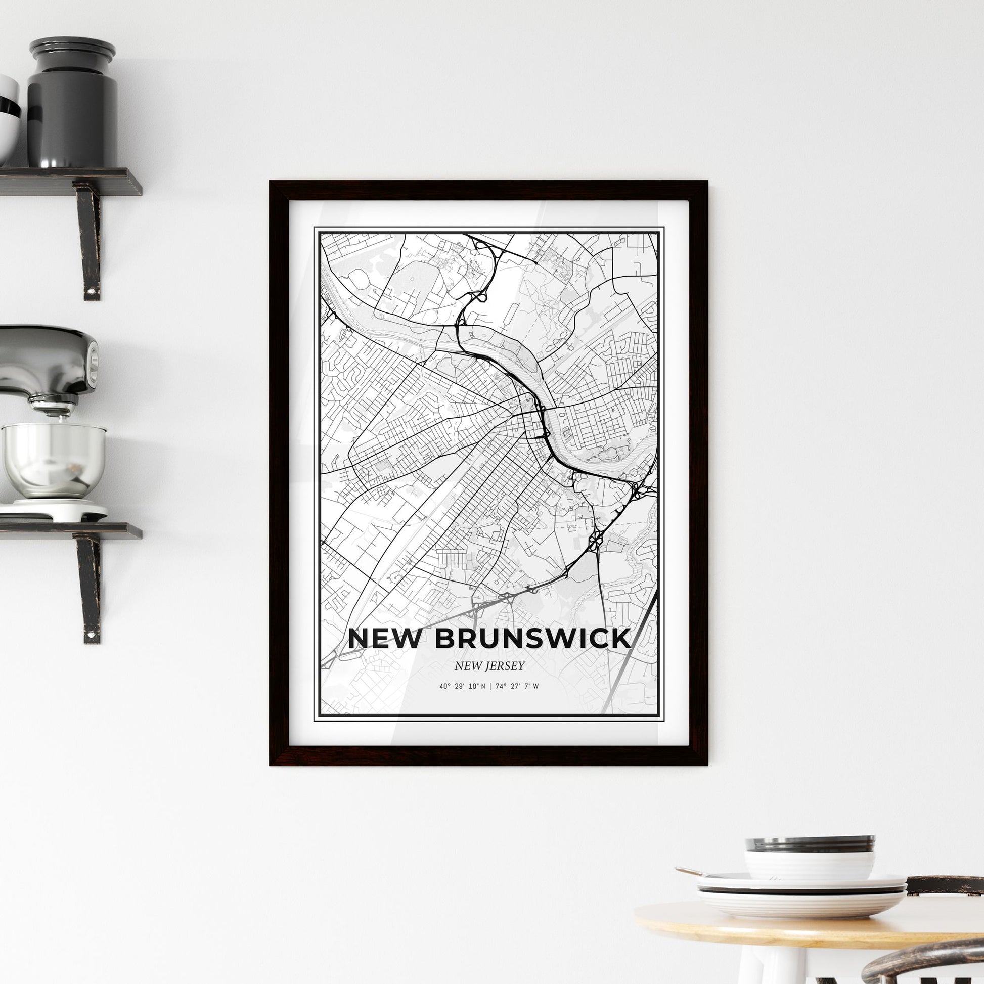 New Brunswick New Jersey - Minimal City Map