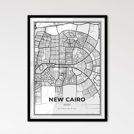 New Cairo Egypt - Scandinavian Style City Map for Modern Home Decor