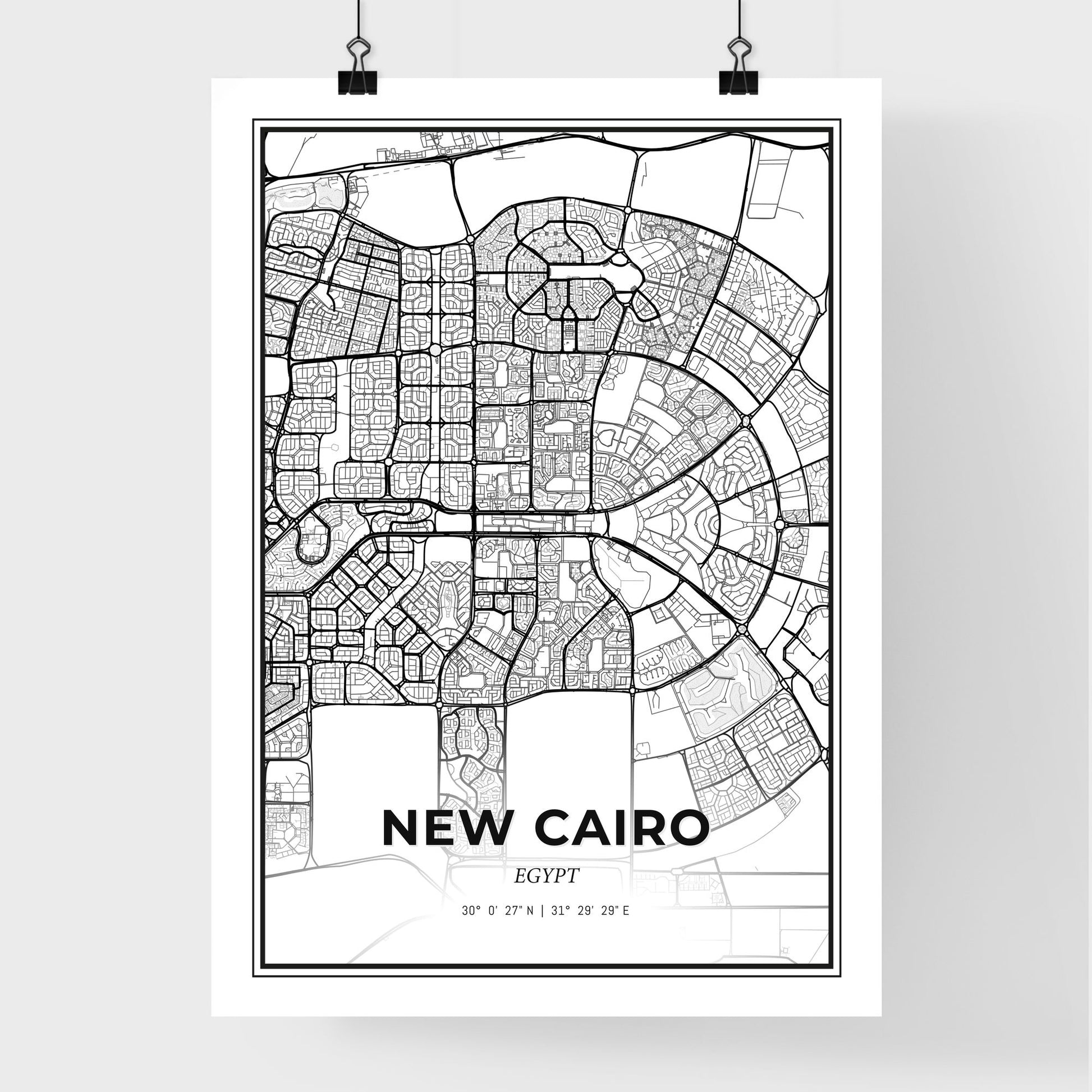 New Cairo Egypt - Premium City Map Poster