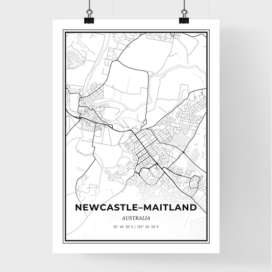 Newcastle–Maitland Australia - Premium City Map Poster